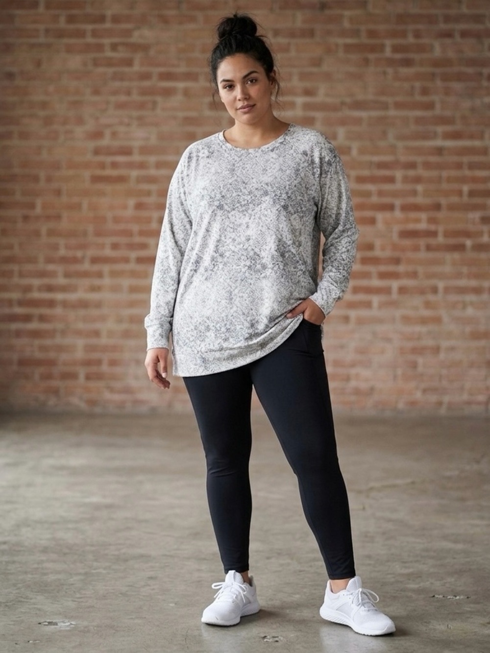 Ideology Gray Printed Long Sleeve XXL Sweatshirt